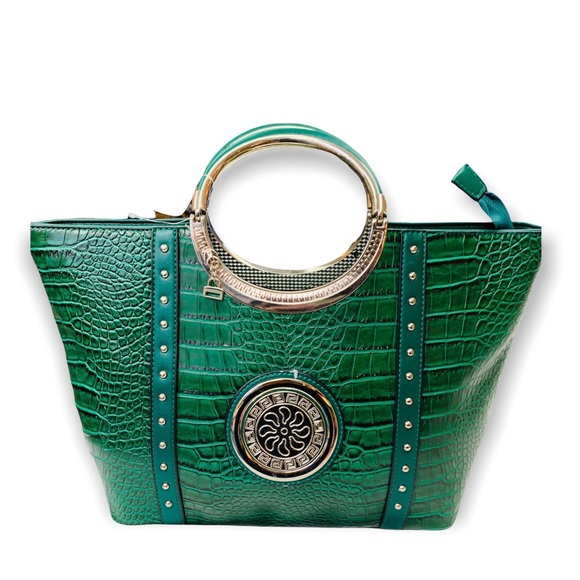 Independent Handbags - Large Embossed Bangle Satchel